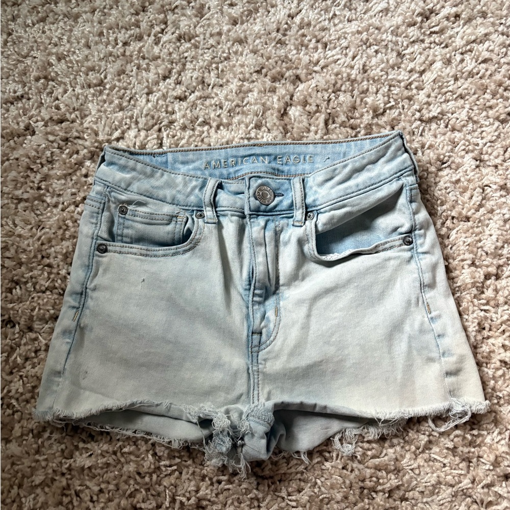 American Eagle Outfitters Blue Jean Shorts Distressed Vintage Style